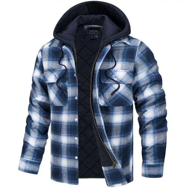 Herren-Kapuzenjacke mit Karomuster
