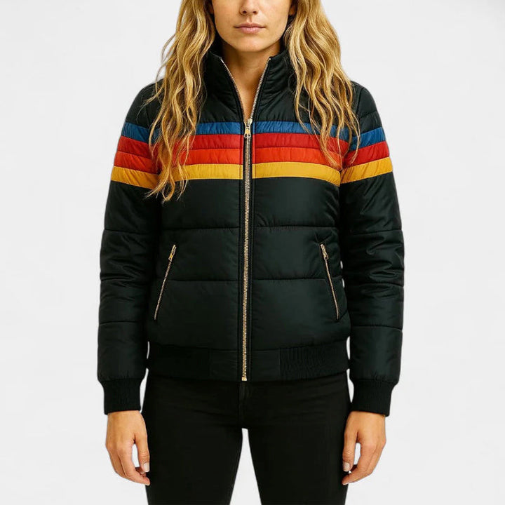 Women's Retro Stripe Puffer Jacket
