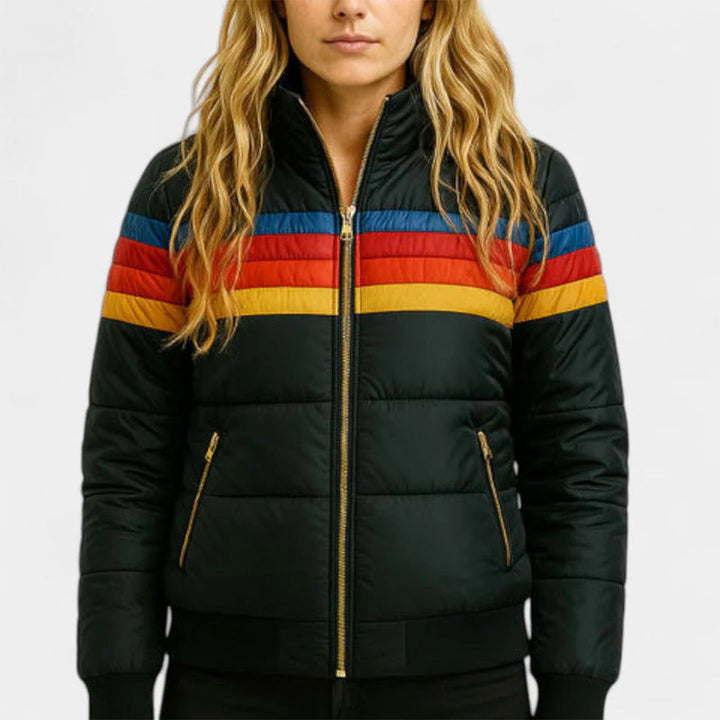 Women's Retro Stripe Puffer Jacket