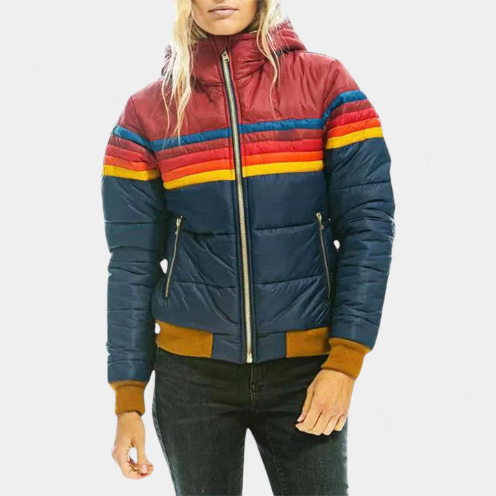Women's Retro Stripe Puffer Jacket