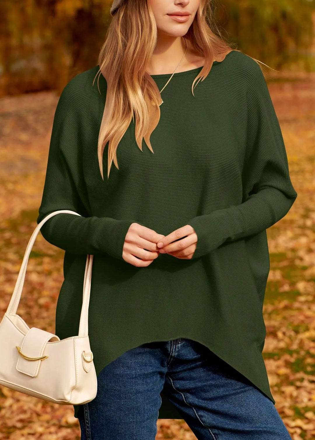 Olivia | Women's Elegant Silky-Soft Oversized Sweater-Metro Lane Plaza