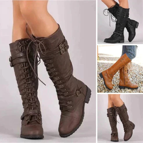 Bottes rétro à lacets pour femmes