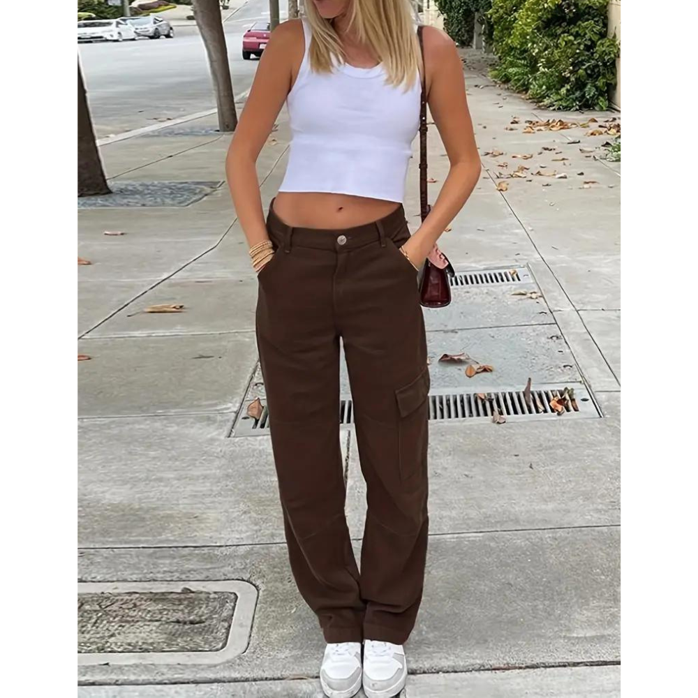 Women's Casual Cotton Cargo Pants – Stylish Everyday Wear-Metro Lane Plaza
