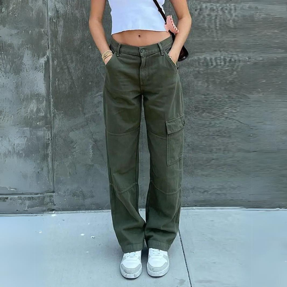 Women's Casual Cotton Cargo Pants – Stylish Everyday Wear-Metro Lane Plaza