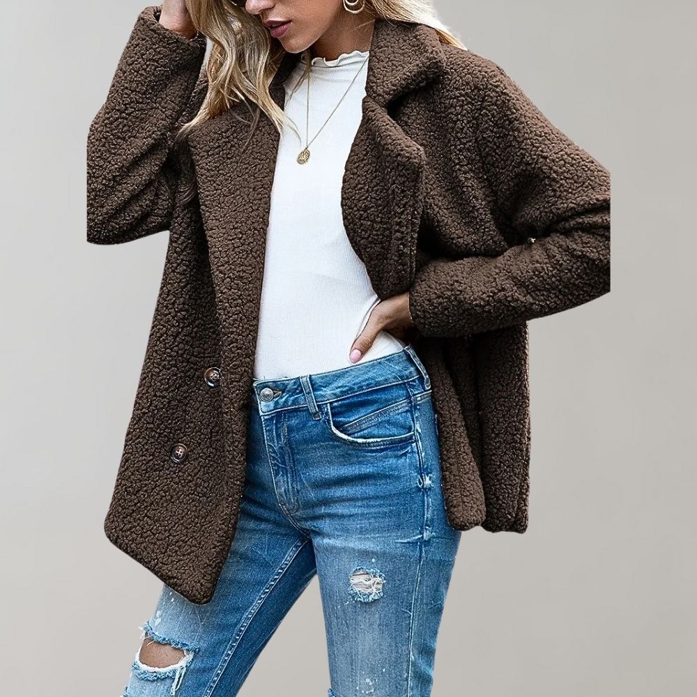 Veste teddy oversize pour femme