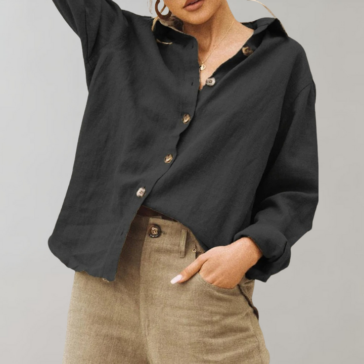 Annabelle | Women's Linen-Style Blouse-Metro Lane Plaza