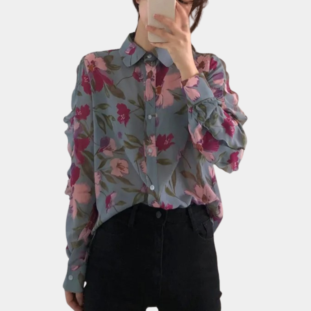 Eleanor | Women's Chiffon Blouse-Metro Lane Plaza