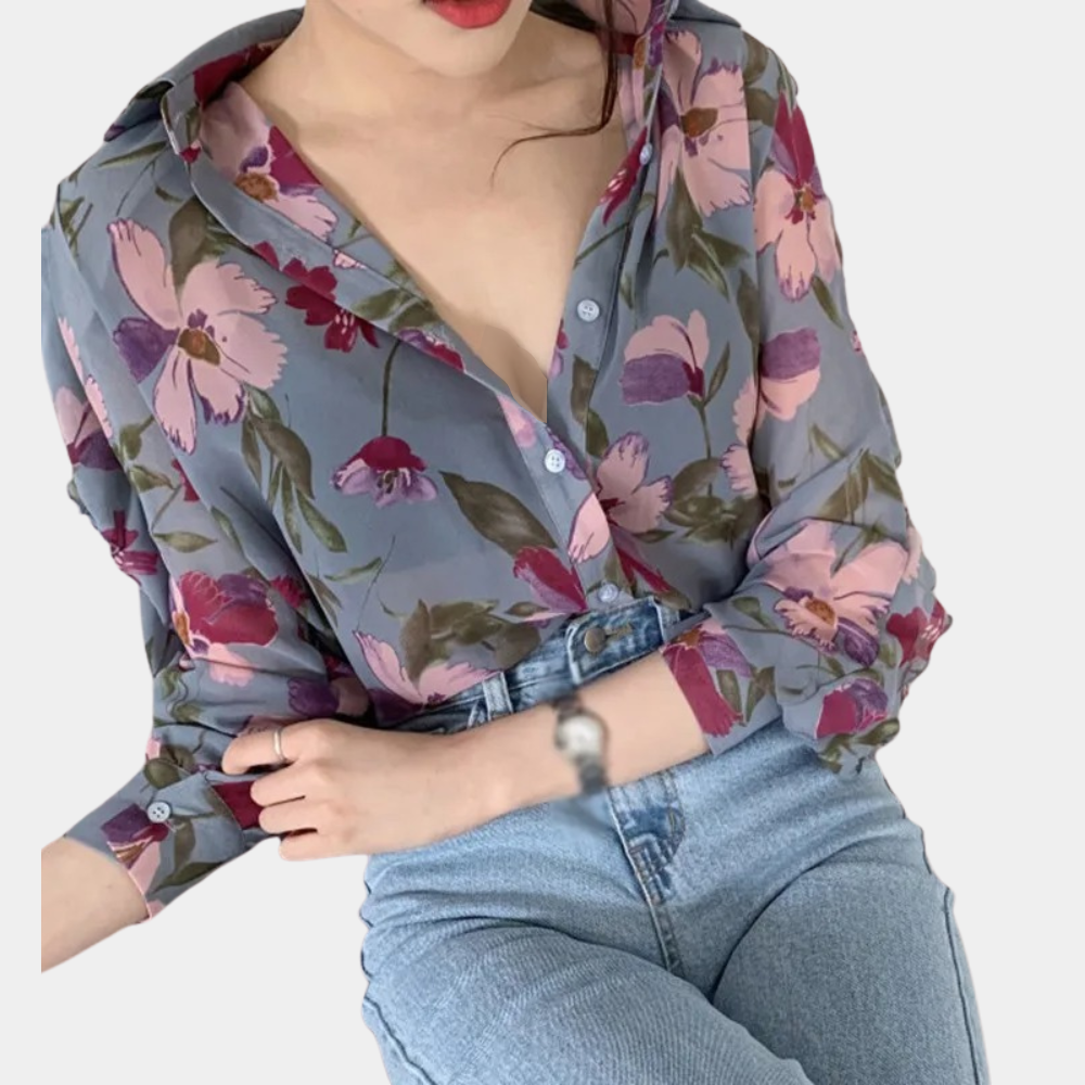 Eleanor | Women's Chiffon Blouse-Metro Lane Plaza