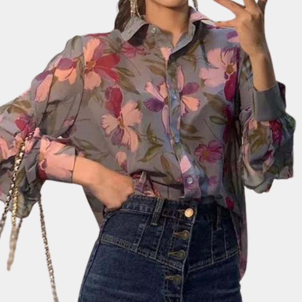 Eleanor | Women's Chiffon Blouse-Metro Lane Plaza