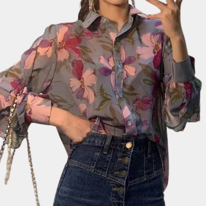 Eleanor | Women's Chiffon Blouse-Metro Lane Plaza