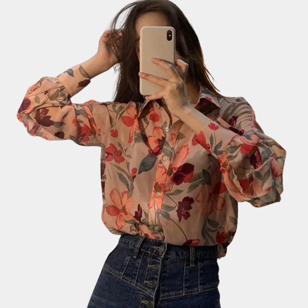 Eleanor | Women's Chiffon Blouse-Metro Lane Plaza