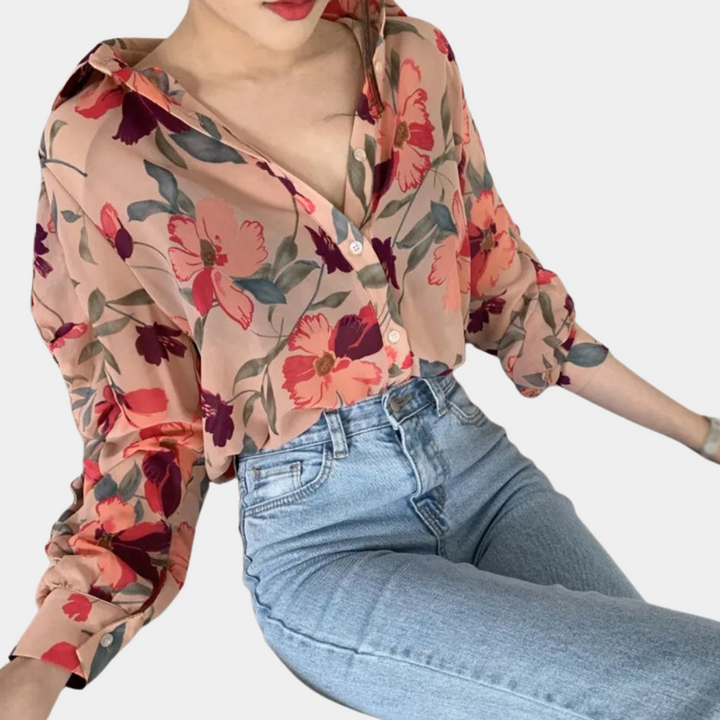Eleanor | Women's Chiffon Blouse-Metro Lane Plaza
