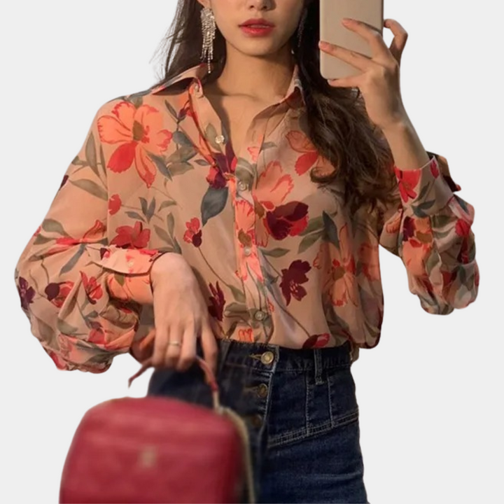 Eleanor | Women's Chiffon Blouse-Metro Lane Plaza