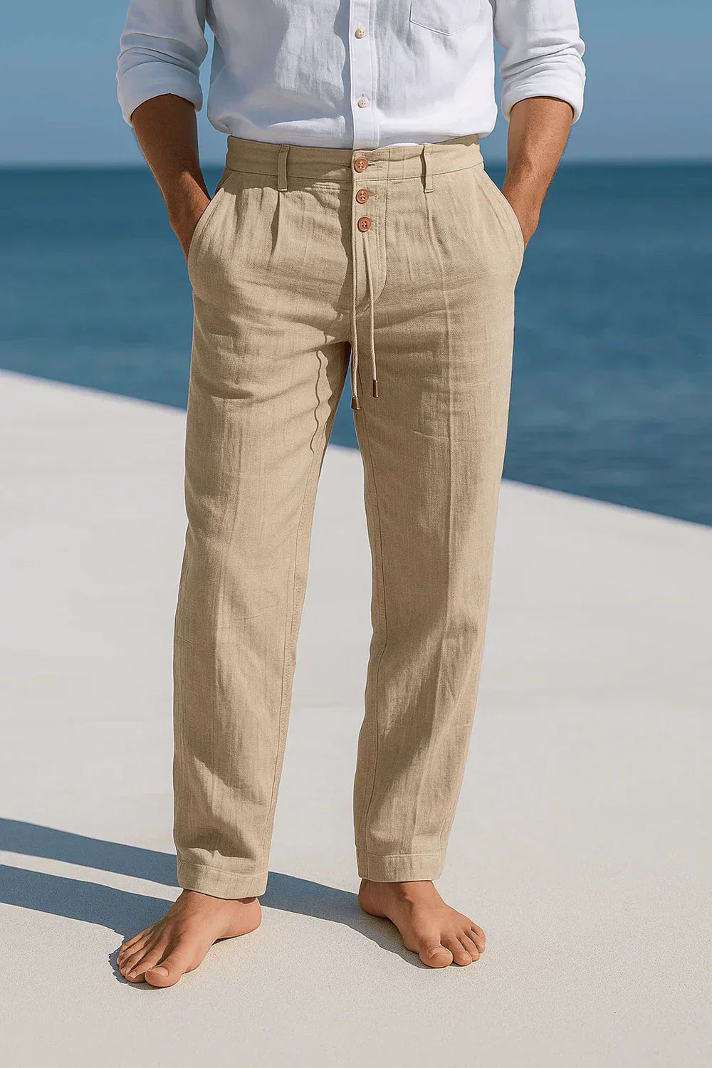 Michael | Men's Breathable Premium Cotton Summer Pants-Metro Lane Plaza