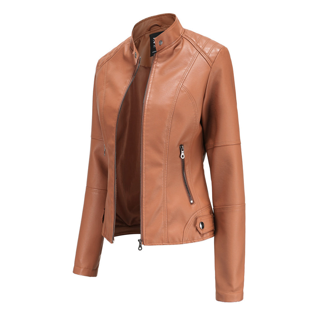 Women's Stylish Custom Leather Jacket-Metro Lane Plaza