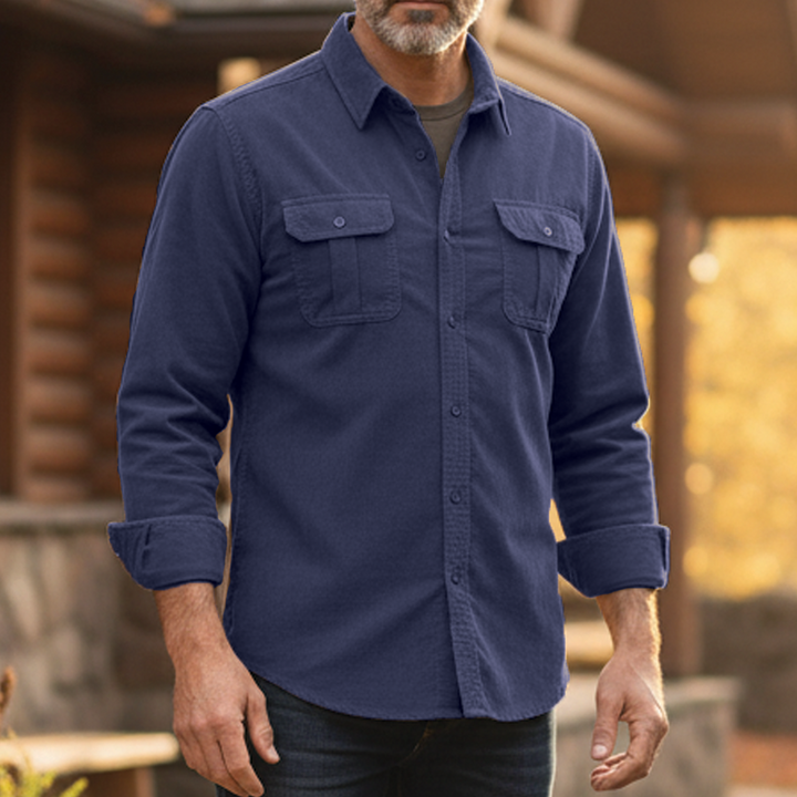 Carson | Men's Casual Corduroy Button-Up Shirt-Metro Lane Plaza
