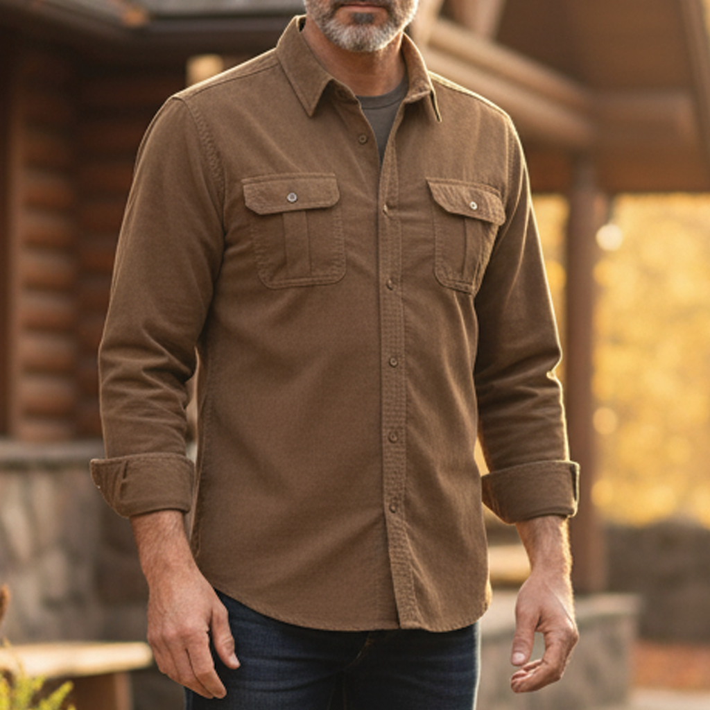 Carson | Men's Casual Corduroy Button-Up Shirt-Metro Lane Plaza