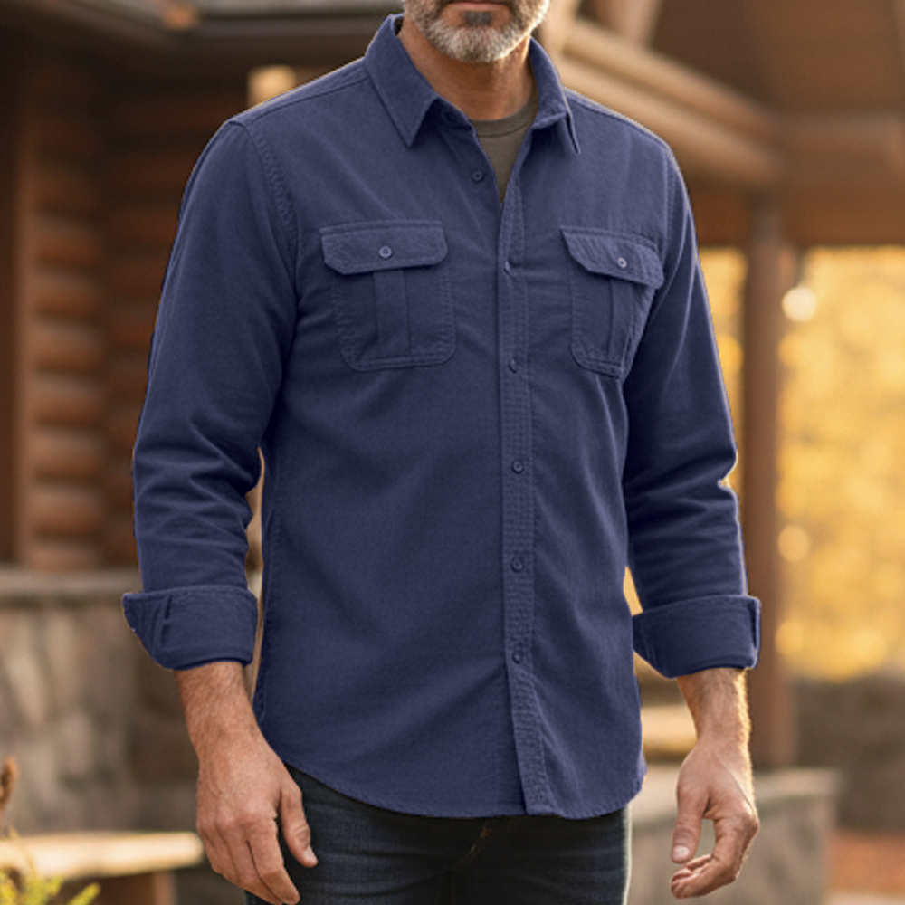 Carson | Men's Casual Corduroy Button-Up Shirt-Metro Lane Plaza
