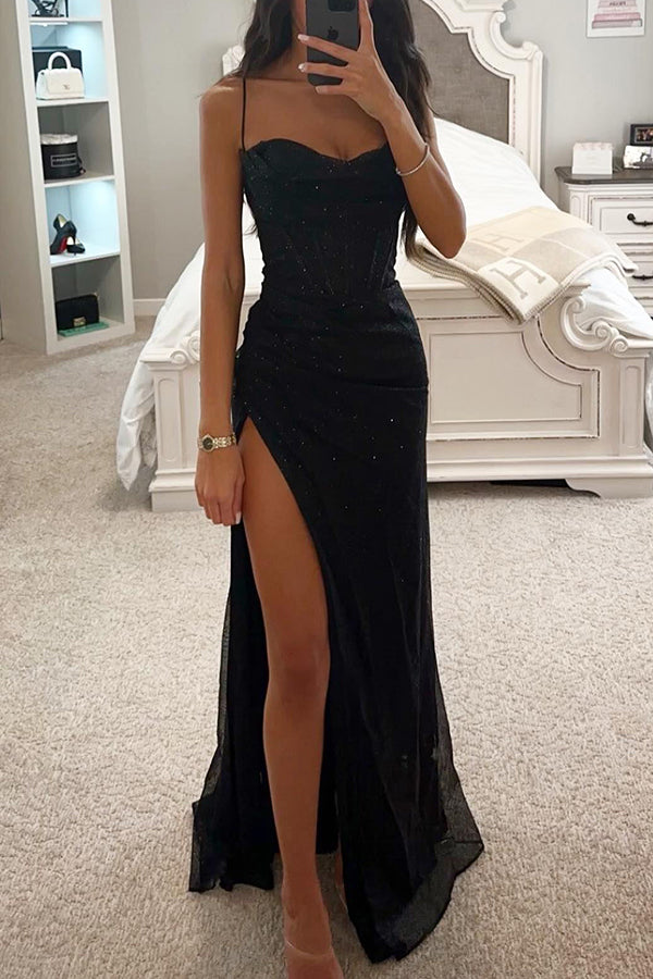 Madeleine | Women's Glamorous Sequined Cowl-Neck Maxi Dress-Metro Lane Plaza