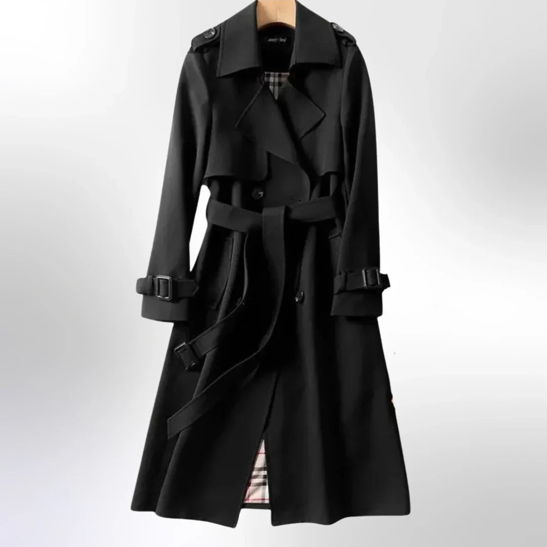Sophia | Women's Elegant Modern Long Trench Coat-Metro Lane Plaza