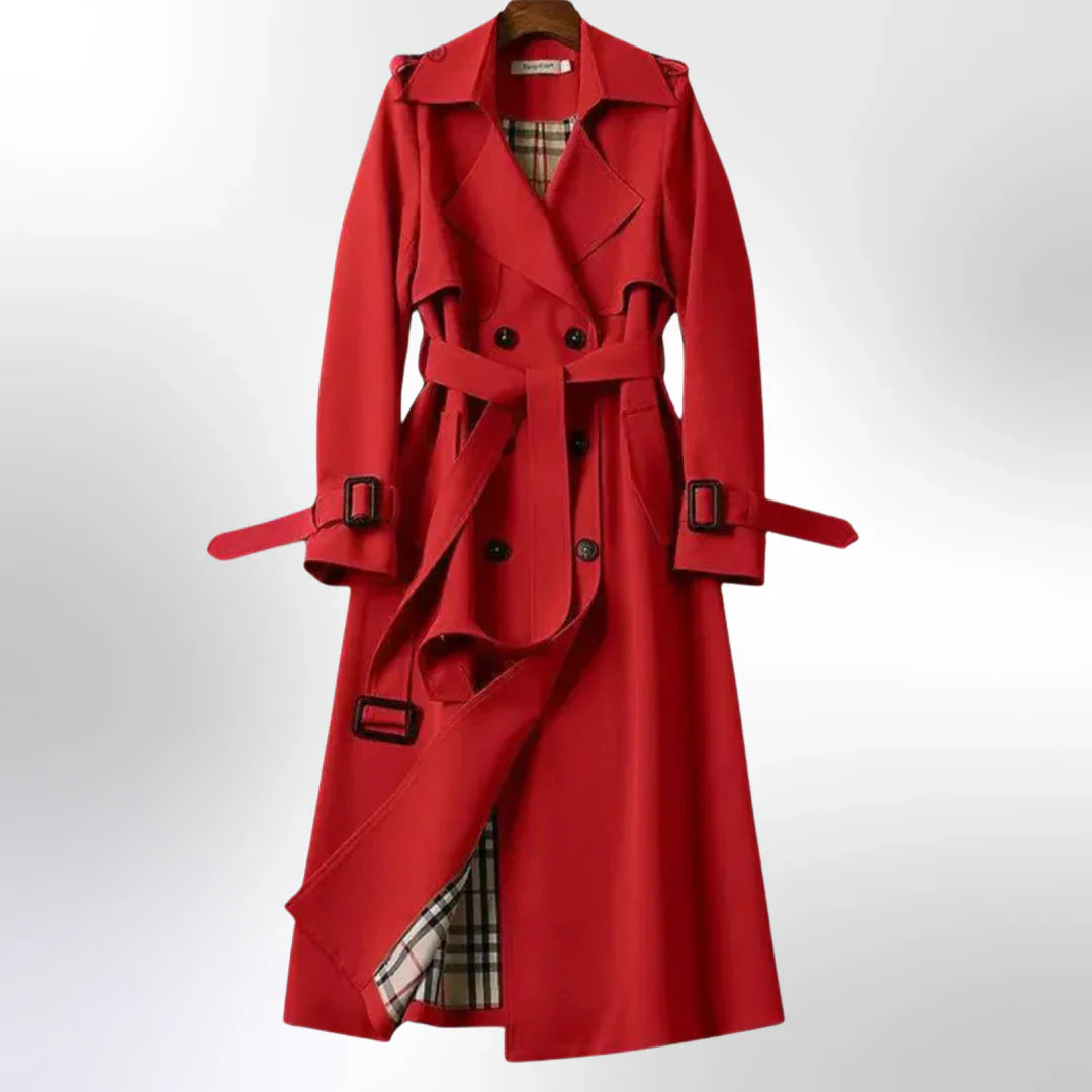 Sophia | Women's Elegant Modern Long Trench Coat-Metro Lane Plaza