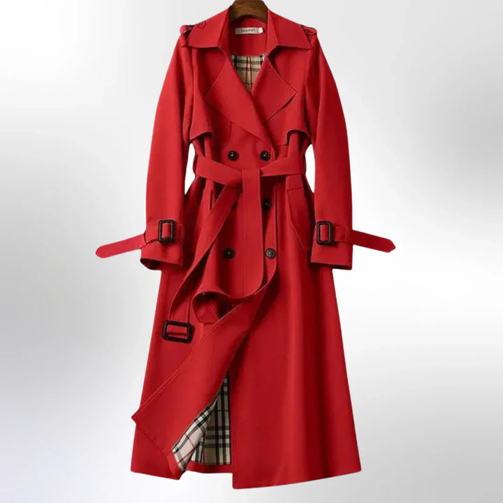 Sophia | Women's Elegant Modern Long Trench Coat-Metro Lane Plaza