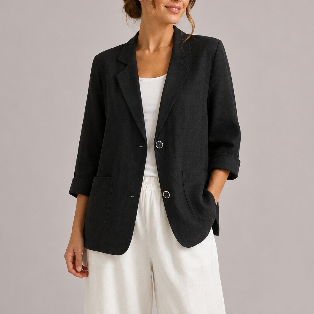 Women's Elegant Lightweight Linen Blazer – Stylish Casual Jacket
