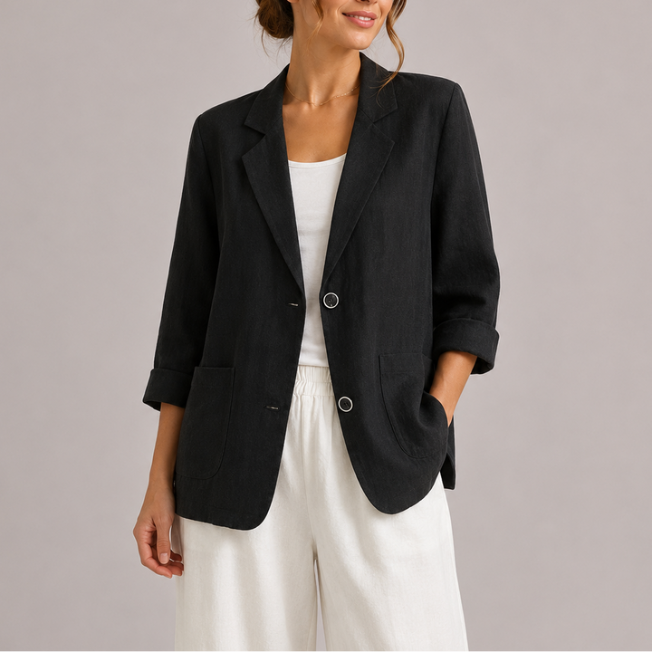 Women's Elegant Lightweight Linen Blazer – Stylish Casual Jacket
