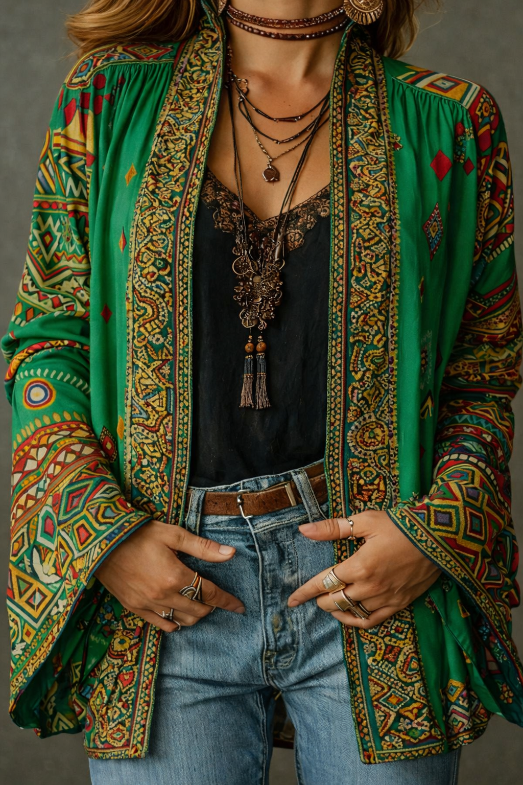 Women's Stylish Velvet-Touch Bohemian Cardigan