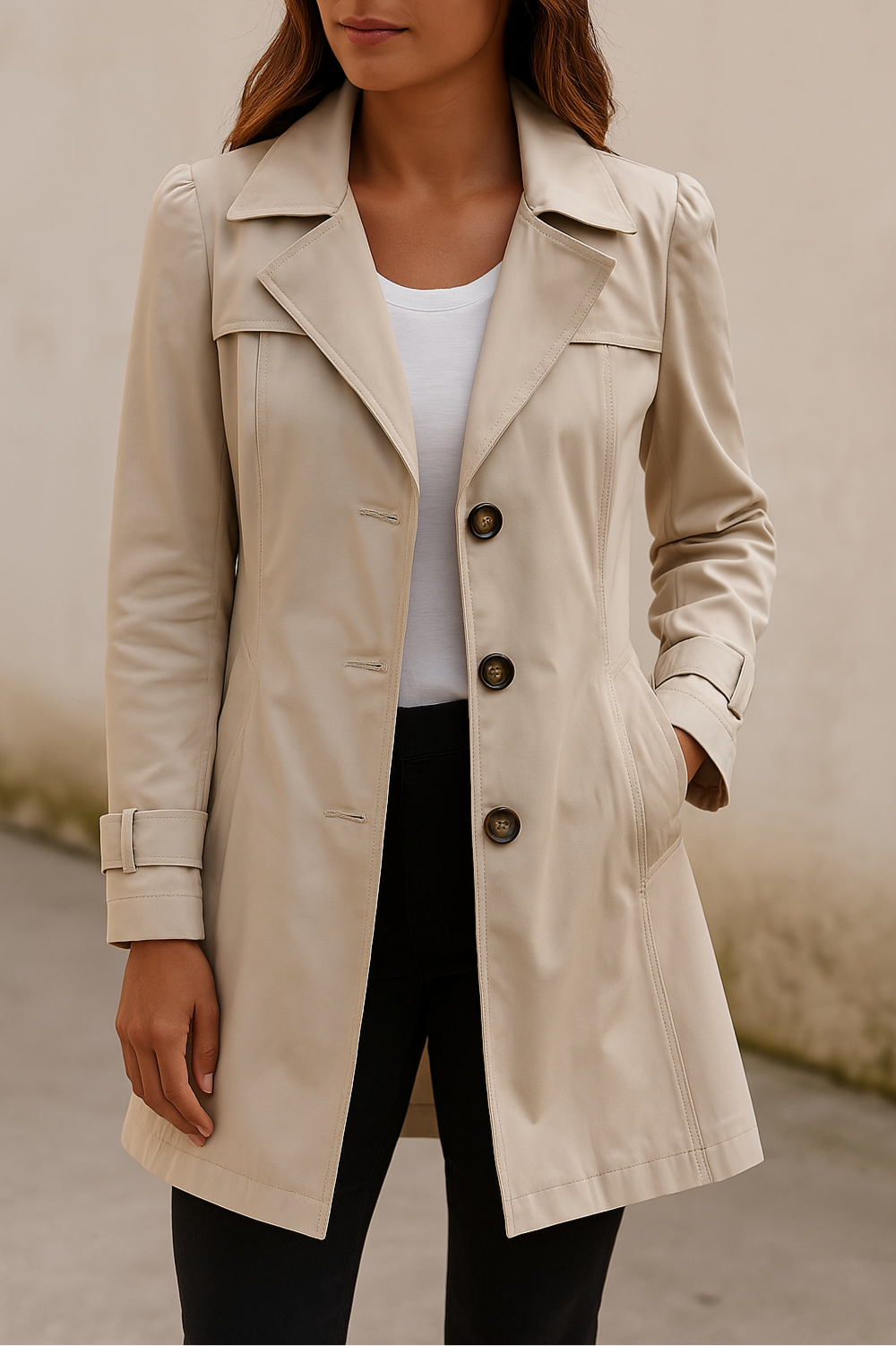 Sophia | Women's Classic Trench Coat with Elegant Design-Metro Lane Plaza