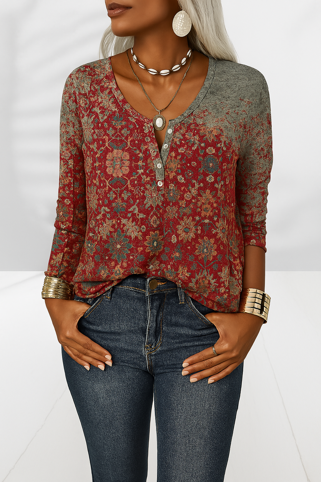 Alina | Women's Elegant Boho Style Blouse-Metro Lane Plaza