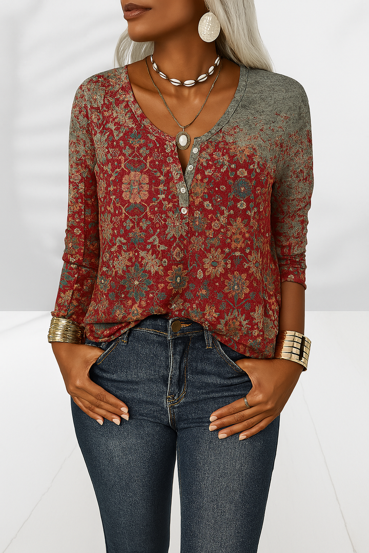 Alina | Women's Elegant Boho Style Blouse-Metro Lane Plaza