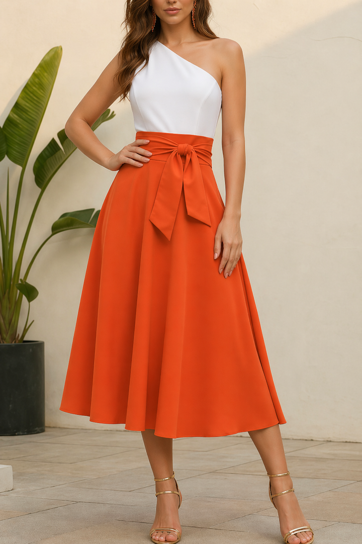 Women's Maxi Skirt – Flowing A-Line, Adjustable Waistband, Pockets-Metro Lane Plaza