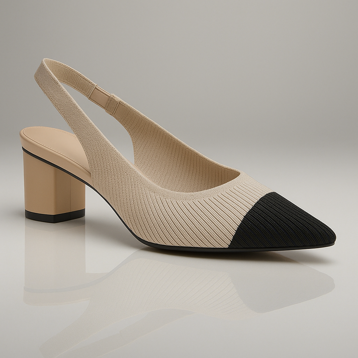 Slingback Heels | Women's Elegant Pumps with Pointed Toe & Low Heel-Metro Lane Plaza