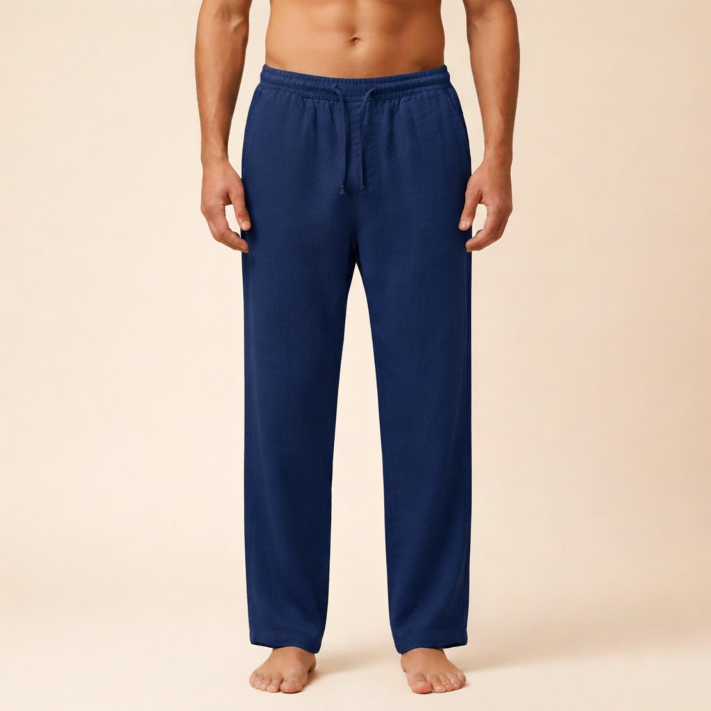 Ethan | Men's Lightweight Comfortable Summer Trousers-Metro Lane Plaza