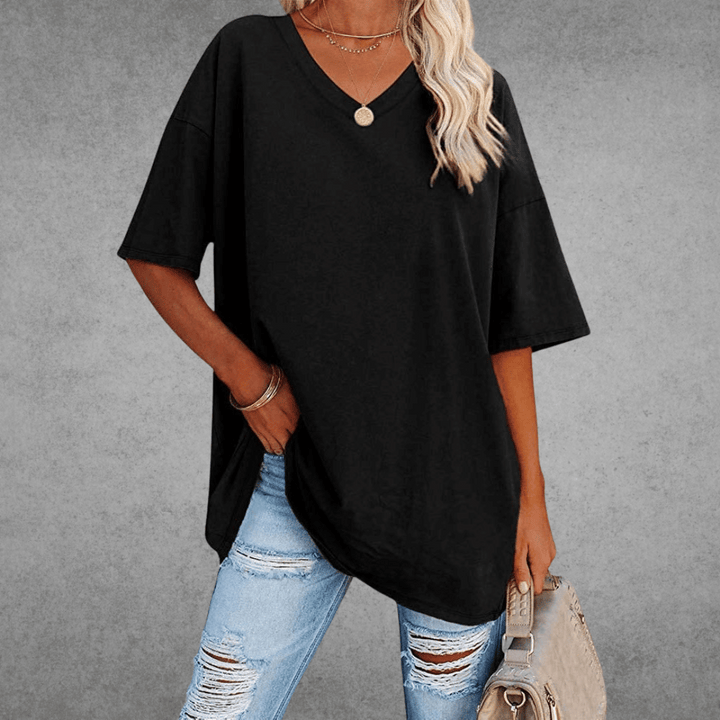 Alessa | Women's Soft and Stylish V-Neck T-Shirt-Metro Lane Plaza