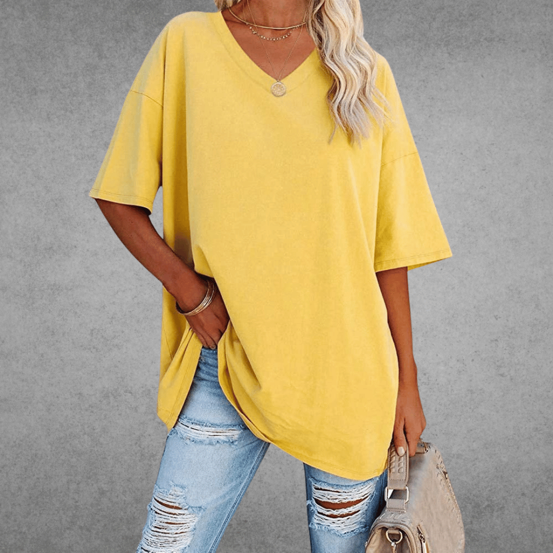 Alessa | Women's Soft and Stylish V-Neck T-Shirt-Metro Lane Plaza