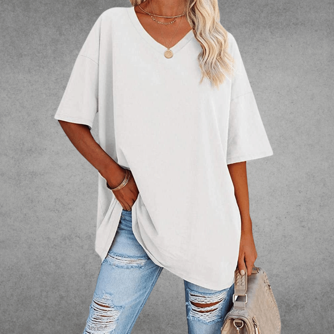 Alessa | Women's Soft and Stylish V-Neck T-Shirt-Metro Lane Plaza