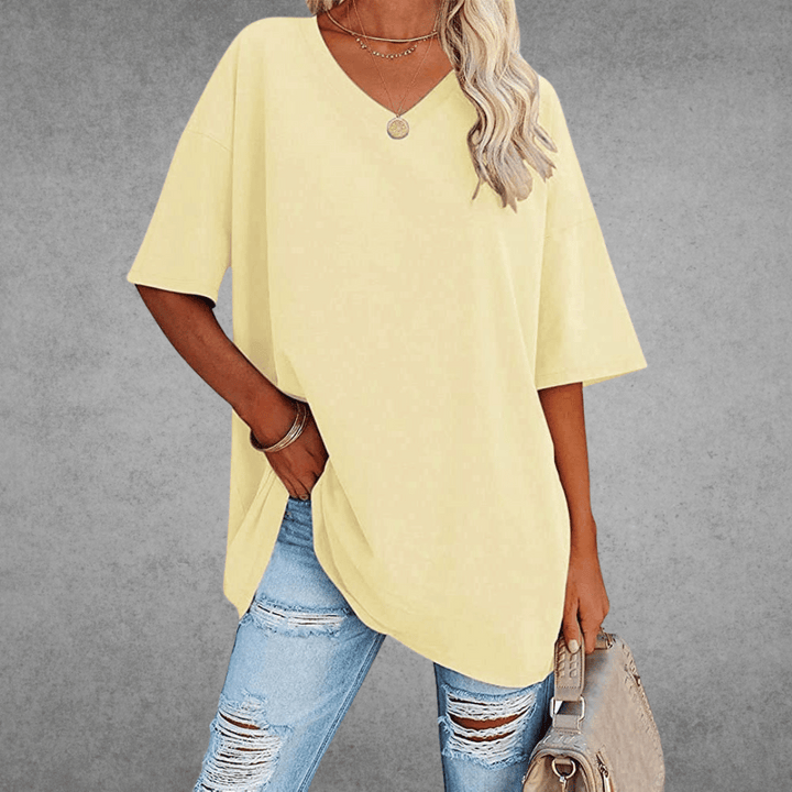 Alessa | Women's Soft and Stylish V-Neck T-Shirt-Metro Lane Plaza