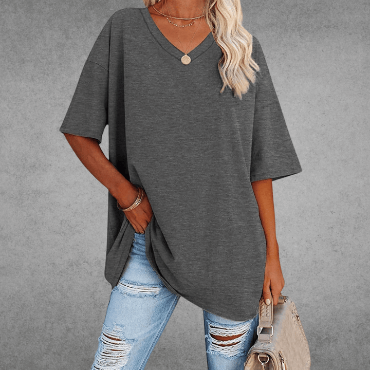 Alessa | Women's Soft and Stylish V-Neck T-Shirt-Metro Lane Plaza