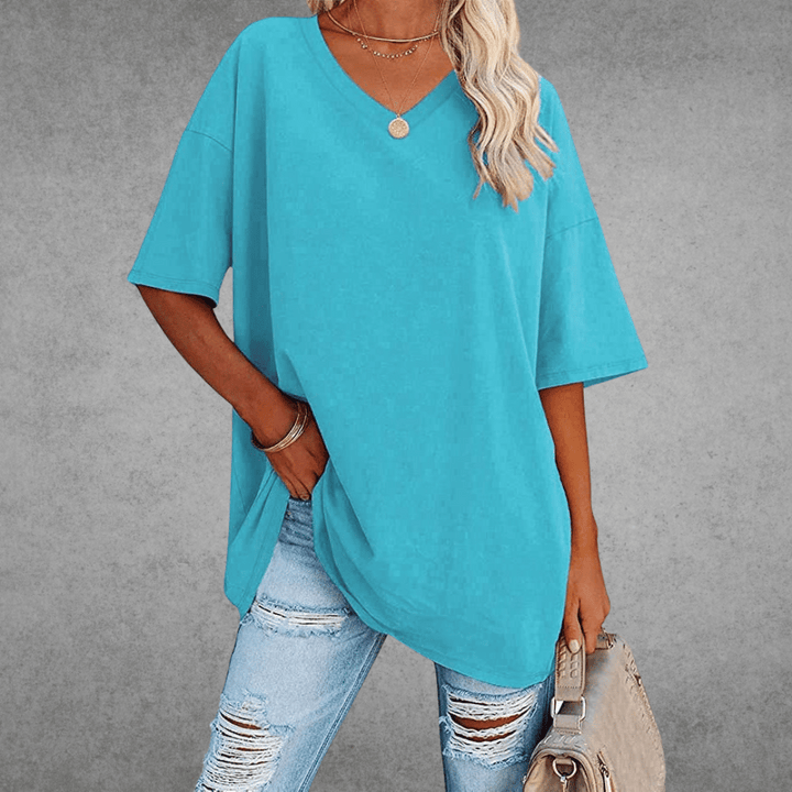 Alessa | Women's Soft and Stylish V-Neck T-Shirt-Metro Lane Plaza