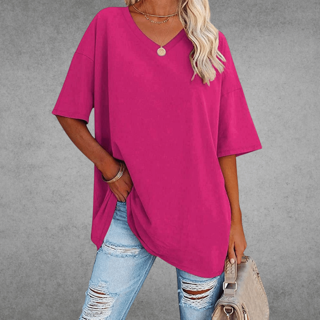 Alessa | Women's Soft and Stylish V-Neck T-Shirt-Metro Lane Plaza