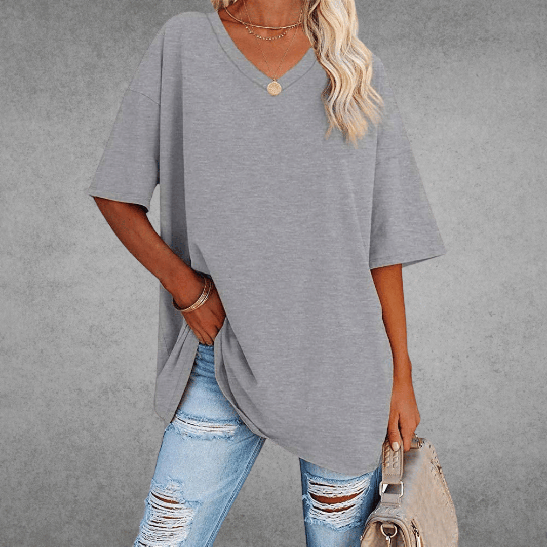 Alessa | Women's Soft and Stylish V-Neck T-Shirt-Metro Lane Plaza