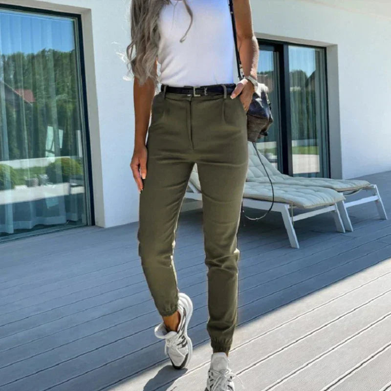 Chloe | Women's Elegant Versatile High-Waist Pants-Metro Lane Plaza