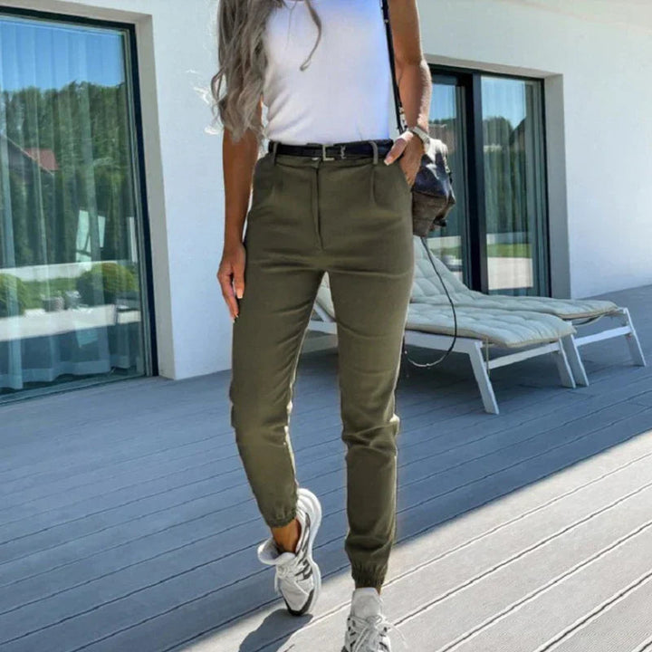 Chloe | Women's Elegant Versatile High-Waist Pants-Metro Lane Plaza