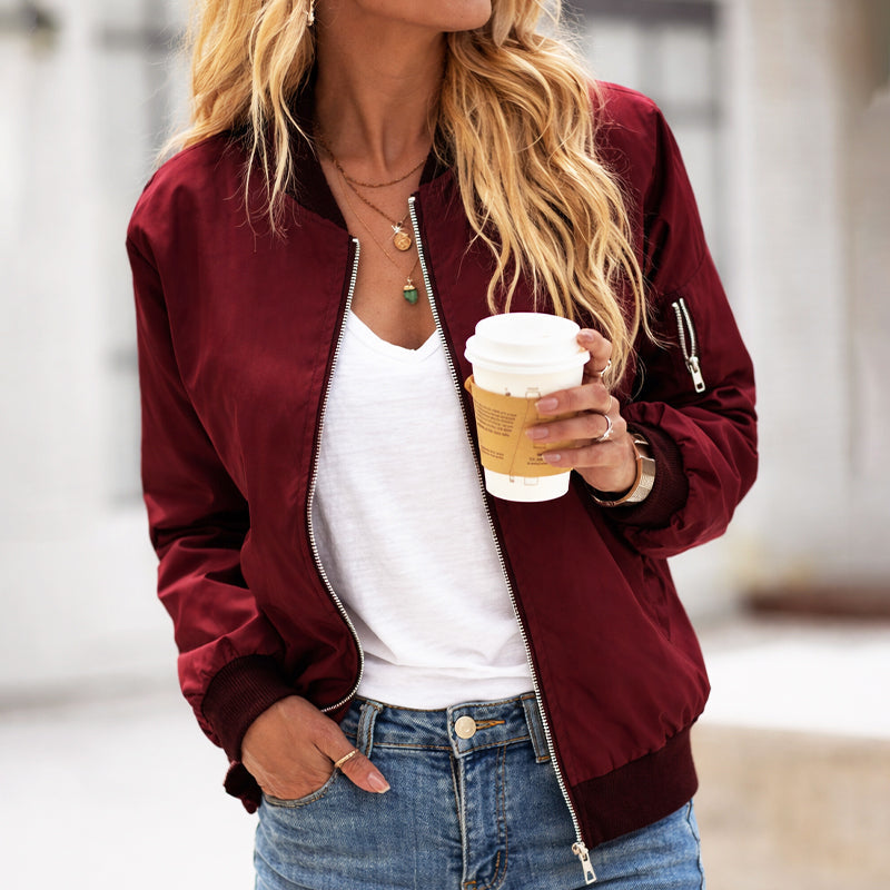 Women's Zip-Up Bomber Jacket