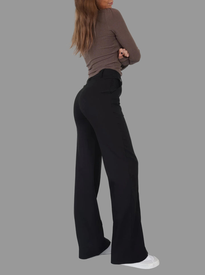 Women's Classic High Waist Wide Leg Trousers with Tailored Fit