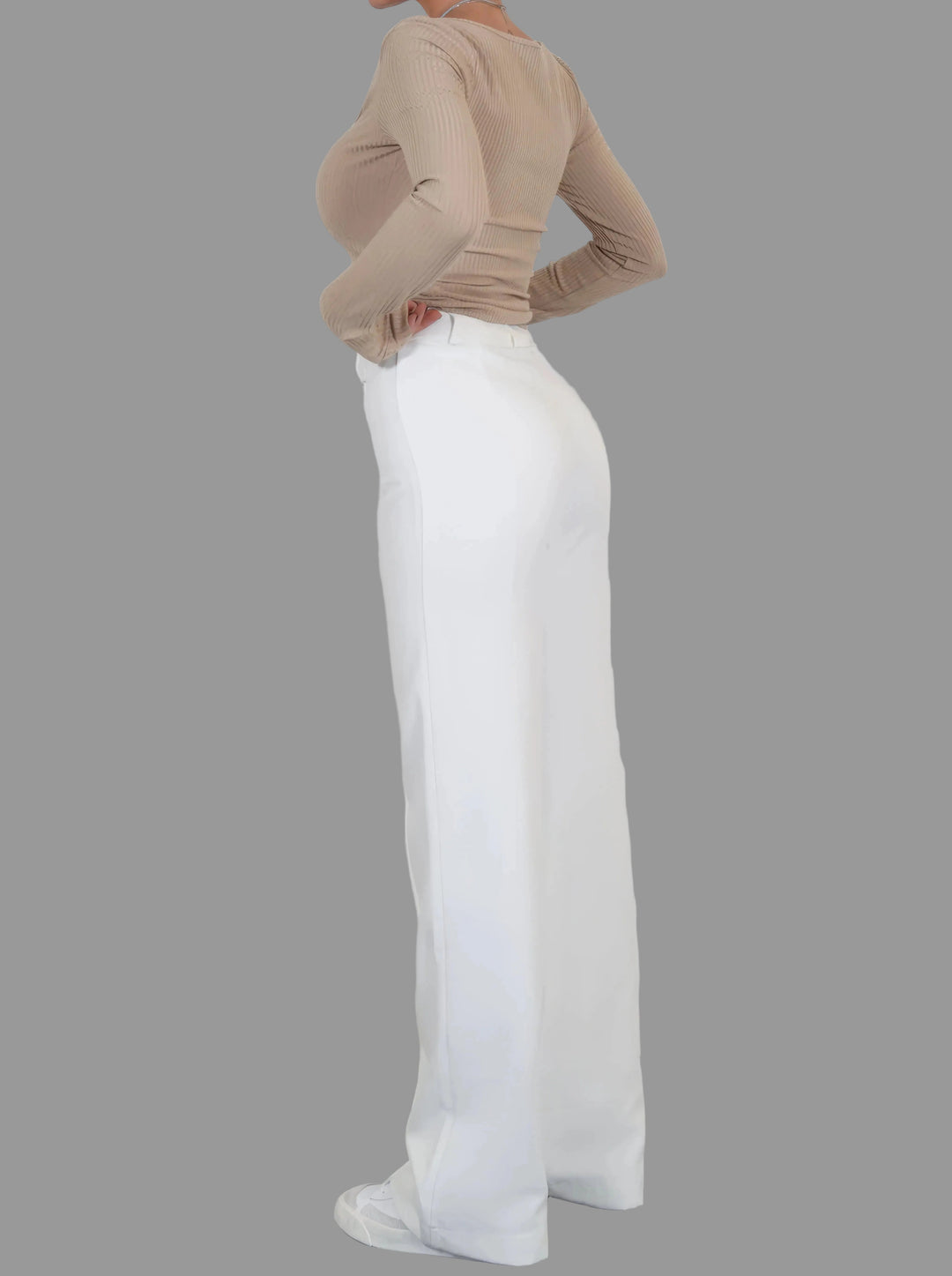 Women's Classic High Waist Wide Leg Trousers with Tailored Fit