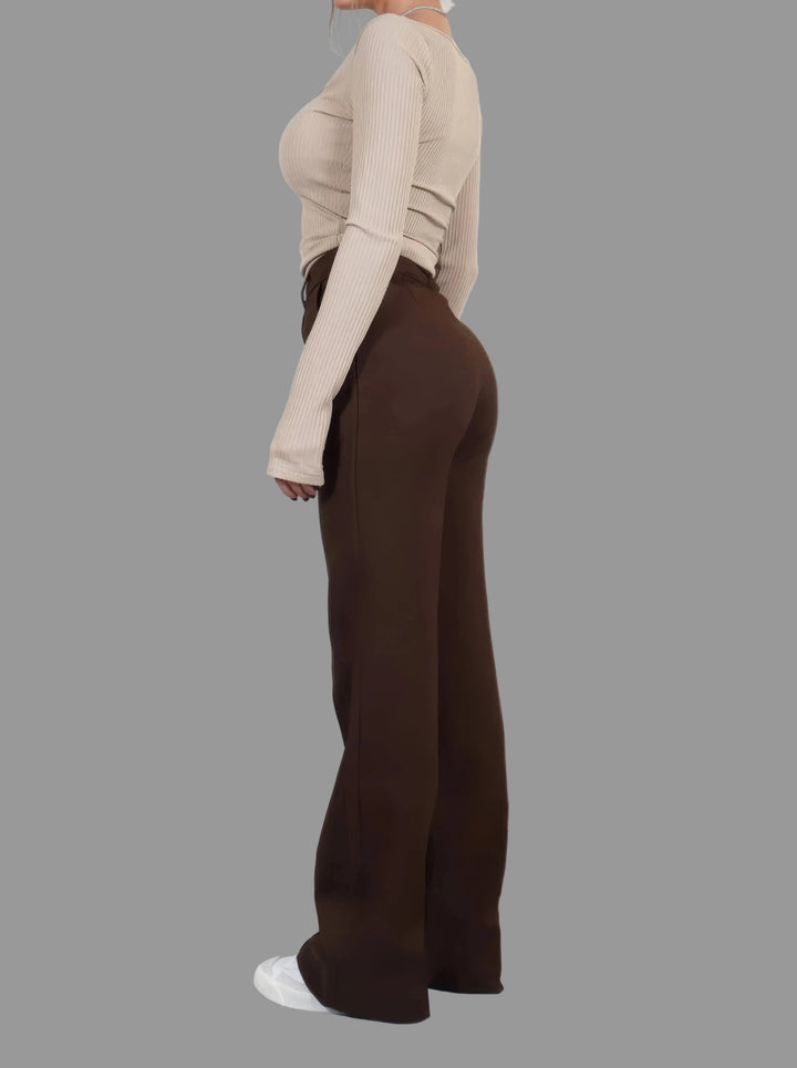 Women's Classic High Waist Wide Leg Trousers with Tailored Fit