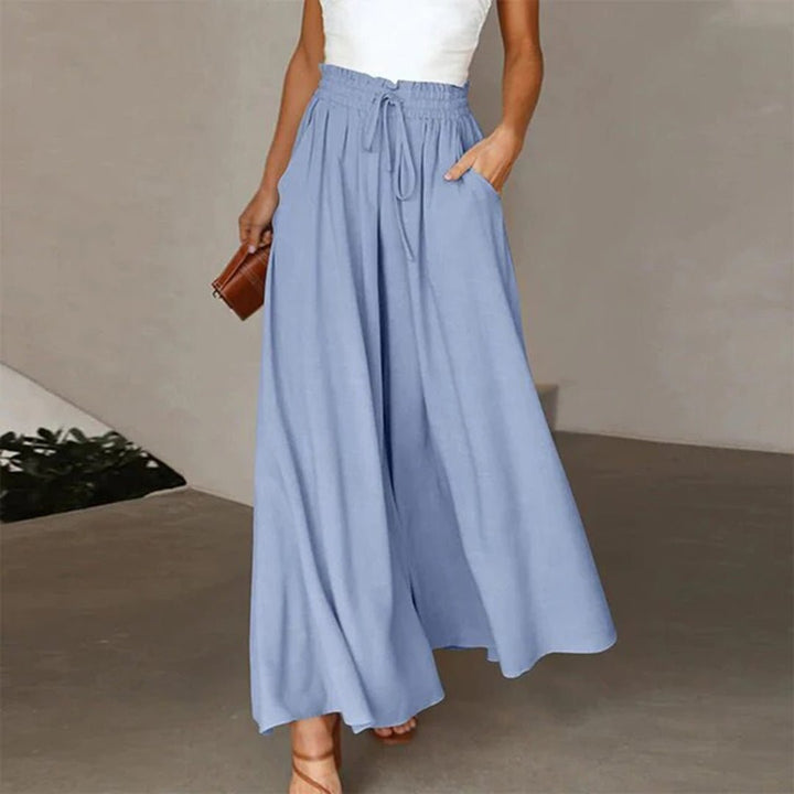 Linda | Women's Elegant High-Waisted Wide Leg Palazzo Pants-Metro Lane Plaza
